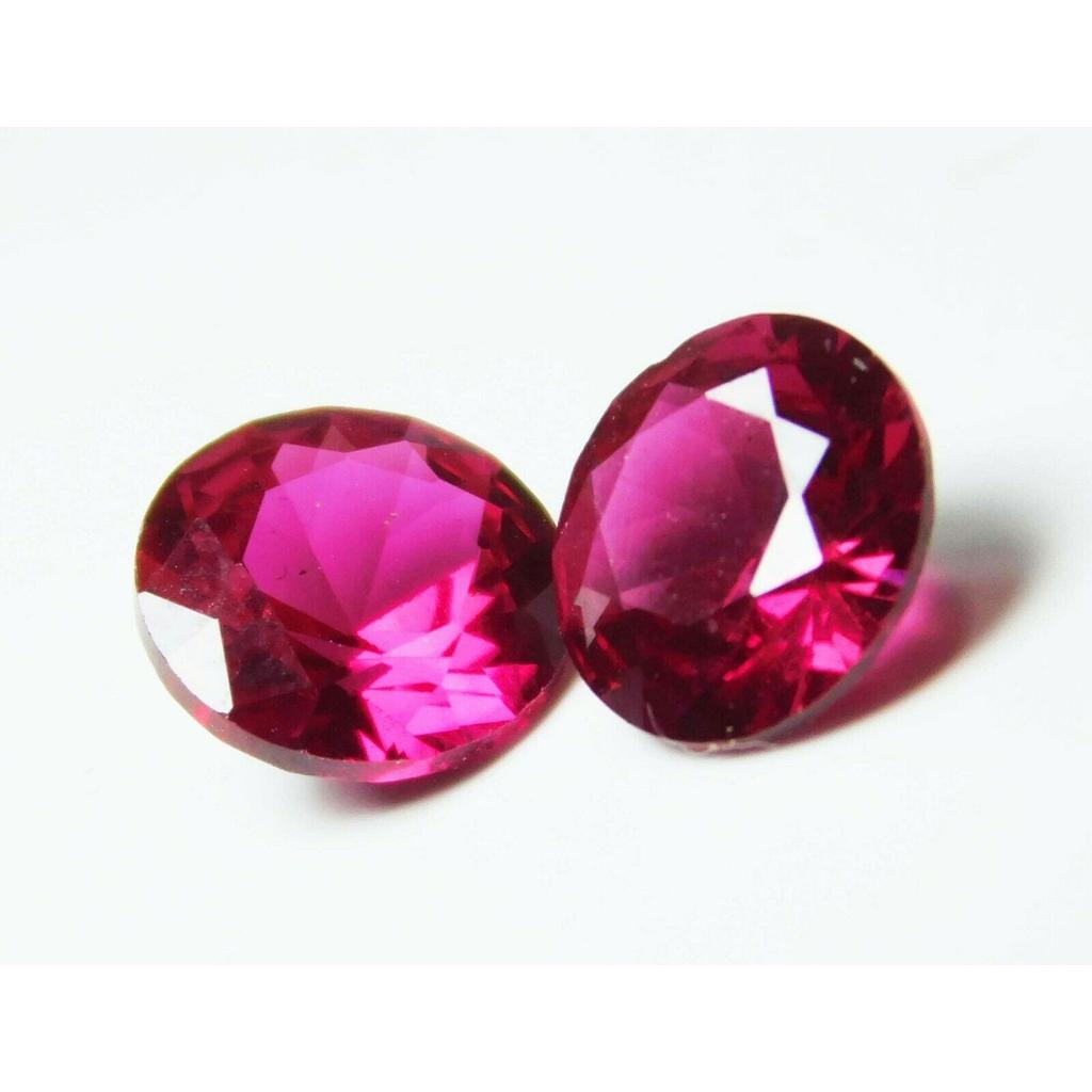 1 Ct Diamond Cut Loose Gemstone Pair Natural Mogok Ruby Red Round CERTIFIED MQ-844