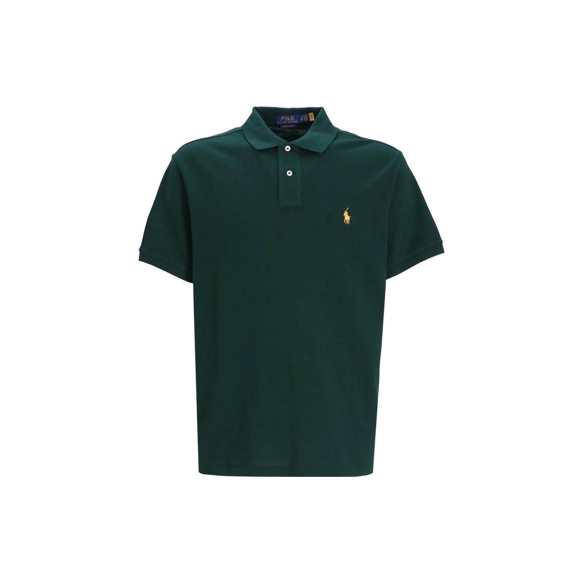 

Polo Ralph Lauren Solid Color Casual Polo Neck Short Sleeve Polo Shirt Men tops Green 710680784-336 S