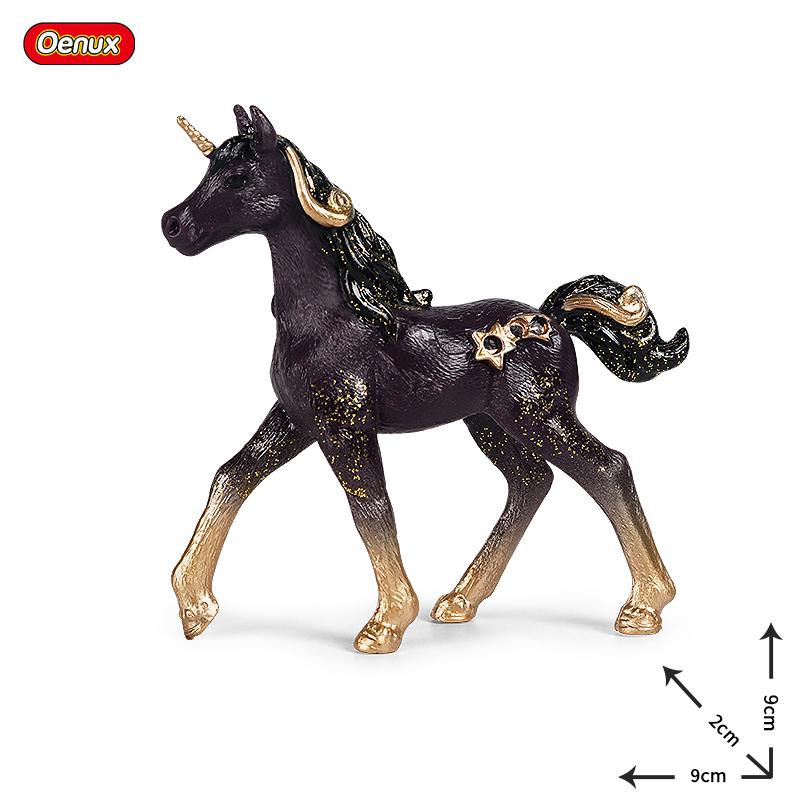 Oenux Original Genuine Fairy Tale Fly Horse Simulation Animal Mythical Elves Elf Pegasus Action Figures Model PVC Cute Kids Toy