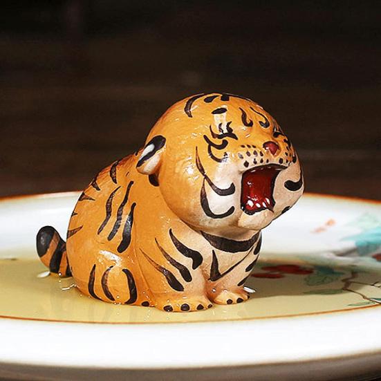 Langlebige Teedekoration in Tigerform, klein, besonders