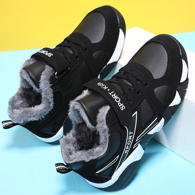 

Kids Sneakers Winter Plush Warm Leather Comfortable Tennis Shoes Casual Outdoor Sports Comfortable Tennis Shoes for Children 40 белый