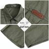 2024 Men's Casual Cotton Military Shirt - Washed, Thin, Loose Short Sleeve