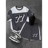 2 Stück Kinderkleidung Jungen Fußball-Outfit Schwarz Gelb Fußballtrikot Shorts Set, Leichte Sportkleidung für das Training