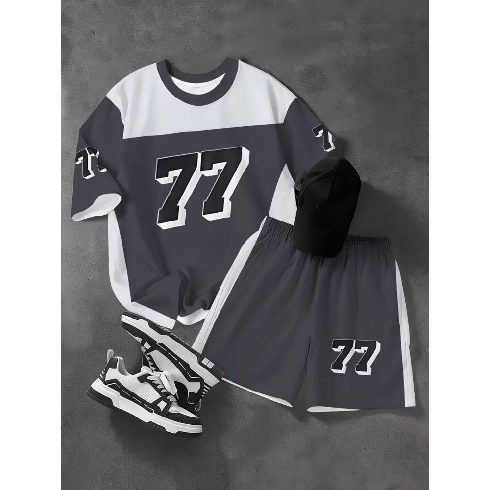 2 Stück Kinderkleidung Jungen Fußball-Outfit Schwarz Gelb Fußballtrikot Shorts Set, Leichte Sportkleidung für das Training