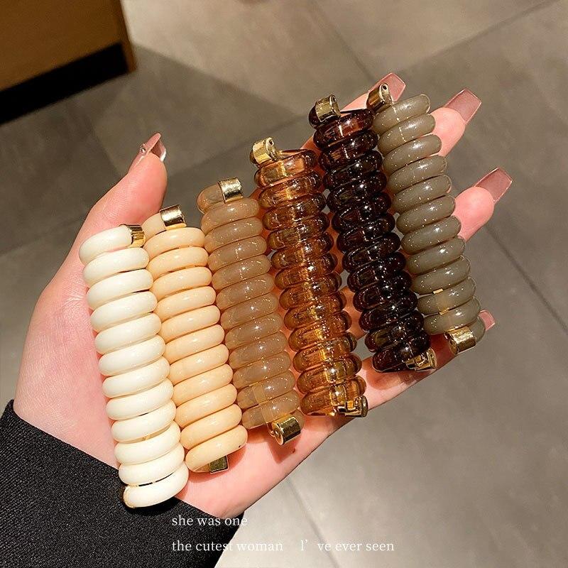 Neue Mode Einfache Telefon Draht Elastische Haar Bands Koreanische Gummiband Haar Ringe Gum Für Frauen Mädchen Haar Zubehör Kopfbedeckungen