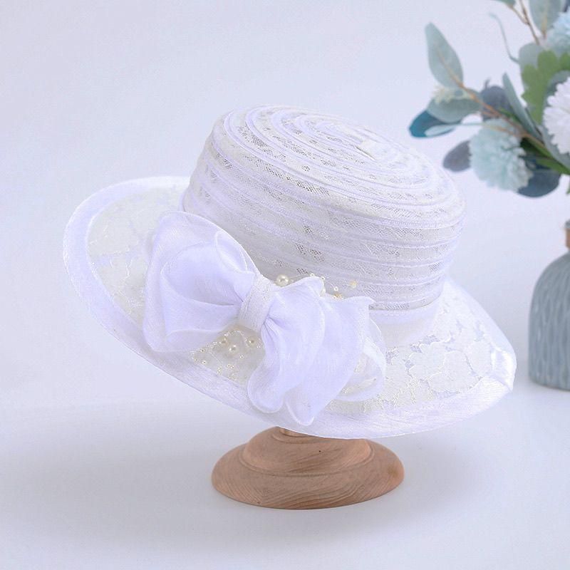 Hatt Dam Sommar Solhatt Retro Spets Blomkruka Hatt Nät Solskyddshatt Fiskarkeps