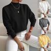 Women's Slim-Fit Ribbed Knit Mock Neck Long Sleeve Tops