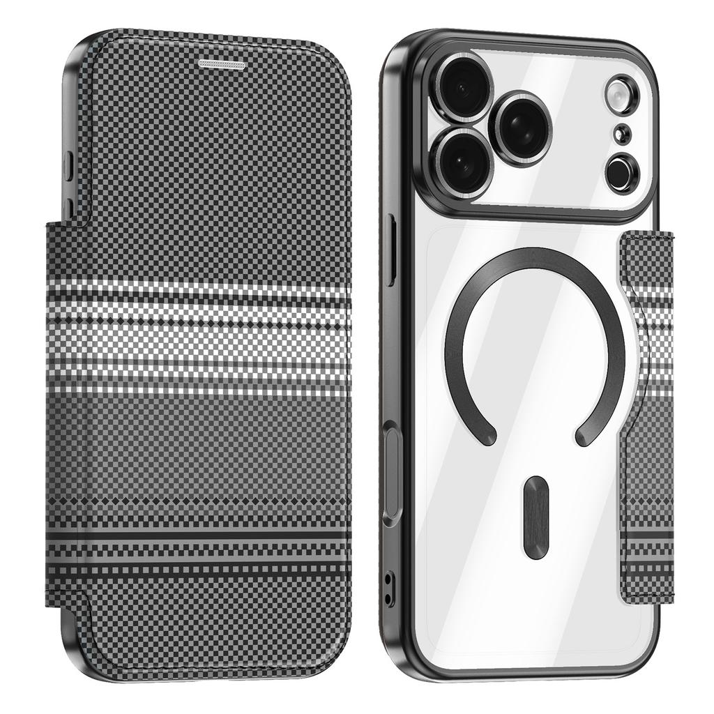 Applicable to Apple 18ProMax mobile phone case, color shield, magnetic flip cover, leather case, iPhone17 card all-inclusive protective case.