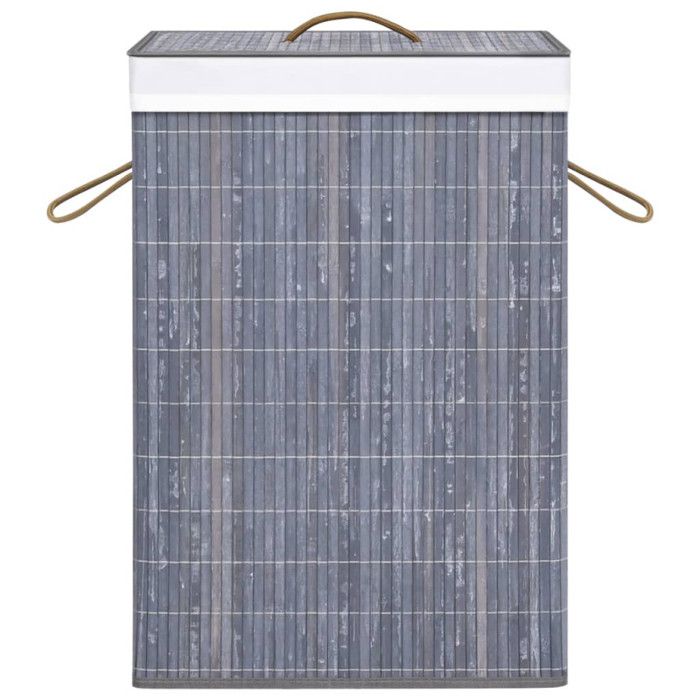 VidaXL Laundry Basket with 2 Sections Bamboo Grey 72 L 320741