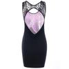 Women Summer Delicate Sleeveless Cut Out Octopus Print Mini Dress With Lace Stitching