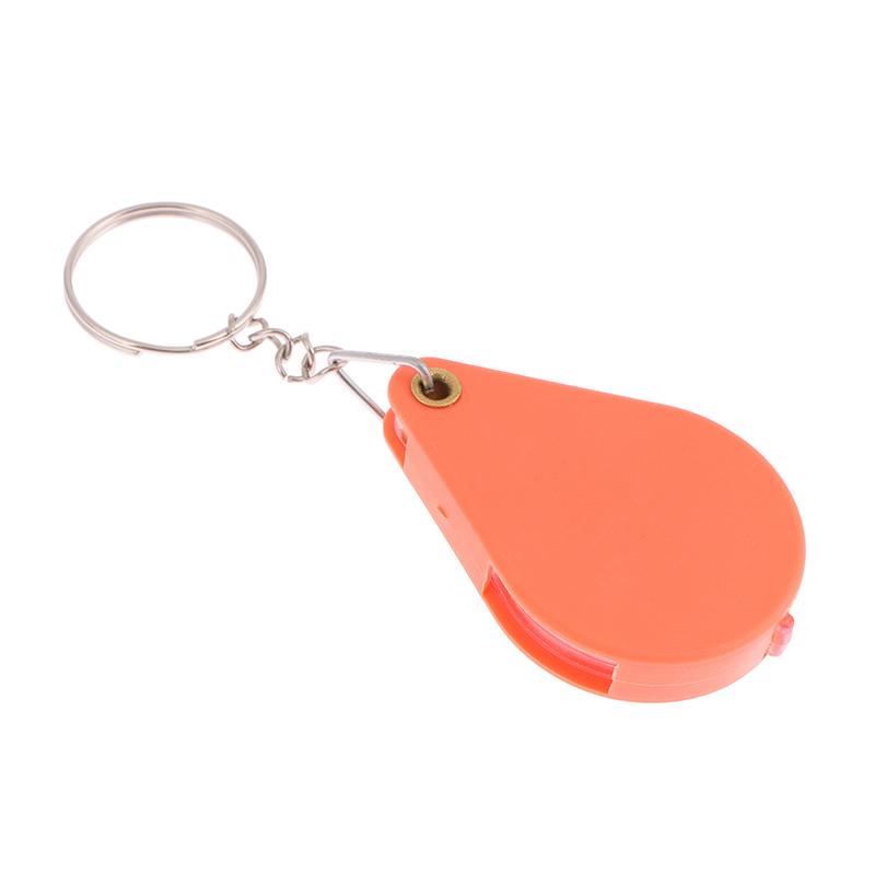 Portable Orange High-Definition Magnifying Lens For Old People Pocket Magnifying Glass Small Handheld Folding Keychain Magnifier