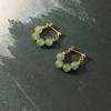 Hetian Jade Earrings for Women Girl Gift 4 Beads Gold 925 Stamped Elegant Lady Jewelry Dropship