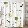 Colored Shower Curtain Plastic Hooks Modern Abstract Floral Design Chic Bathroom Decor