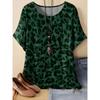 Fashion Women's Crew Neck T-shirt 3D Color Printing Crew Neck Short Sleeve Simple and Versatile