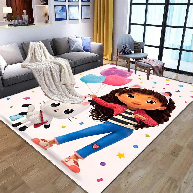 Gabby's Dollhouse Pattern Rug, Indoor/Outdoor Mat, for Picnic, Gameroom, Bedroom, Office, Living Room, Home Decor Carpet, Birthday Gift