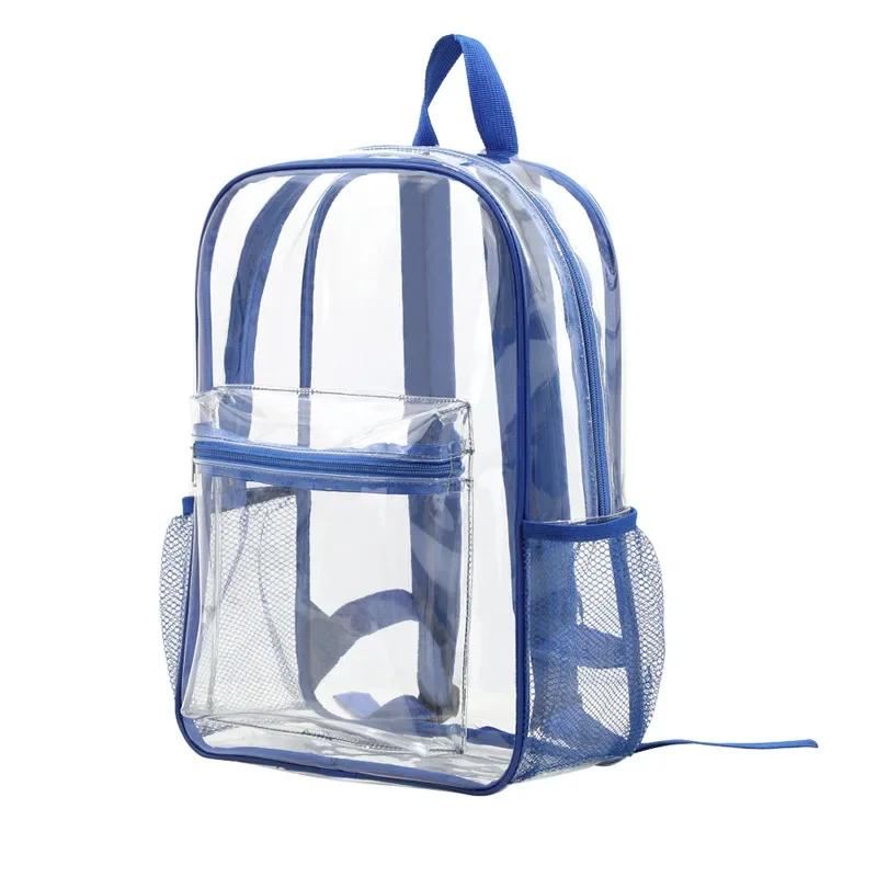 Zaino Trasparente di Grande Capacità Casual con Cerniera Impermeabile Zaino Trasparente Borsa Scolastica Zaino in PVC Visibile Borsa da Viaggio per Donne