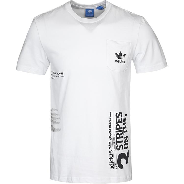

Adidas Originals Lifestyle Casual Series Round Neck Fashion Versatile Pullover Short Sleeve T-Shirt Men Tops White BQ3036 M