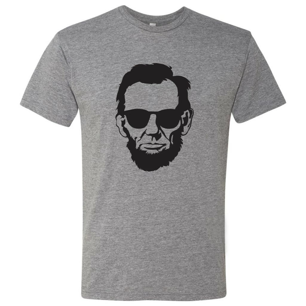 Lincoln Sunglasses - Patriotic Canvas Triblend T Shirt - Athletic Grey