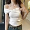 2025 Chic Off-Shoulder Short-Sleeve Women's Slim Top