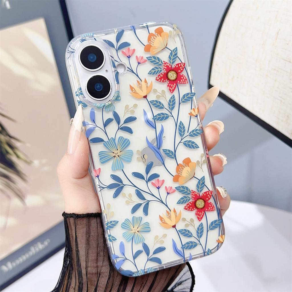 16E Blommigt Mobilskal Gäller För IPhone16 Anti-fall Kylning 15 Promax Skyddsskal Apple Plus Skal