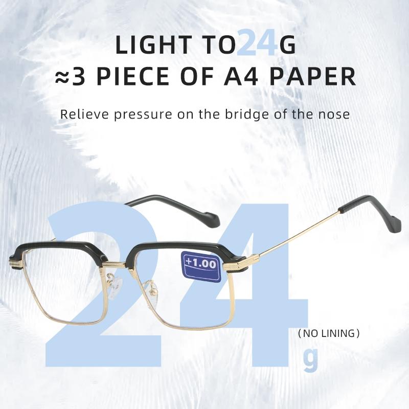 TY200 Metal Squared Frame Presbyopia Minus 250 Supplier Glasses Women Corrective Eyeglasses Flexible Reading Glasses