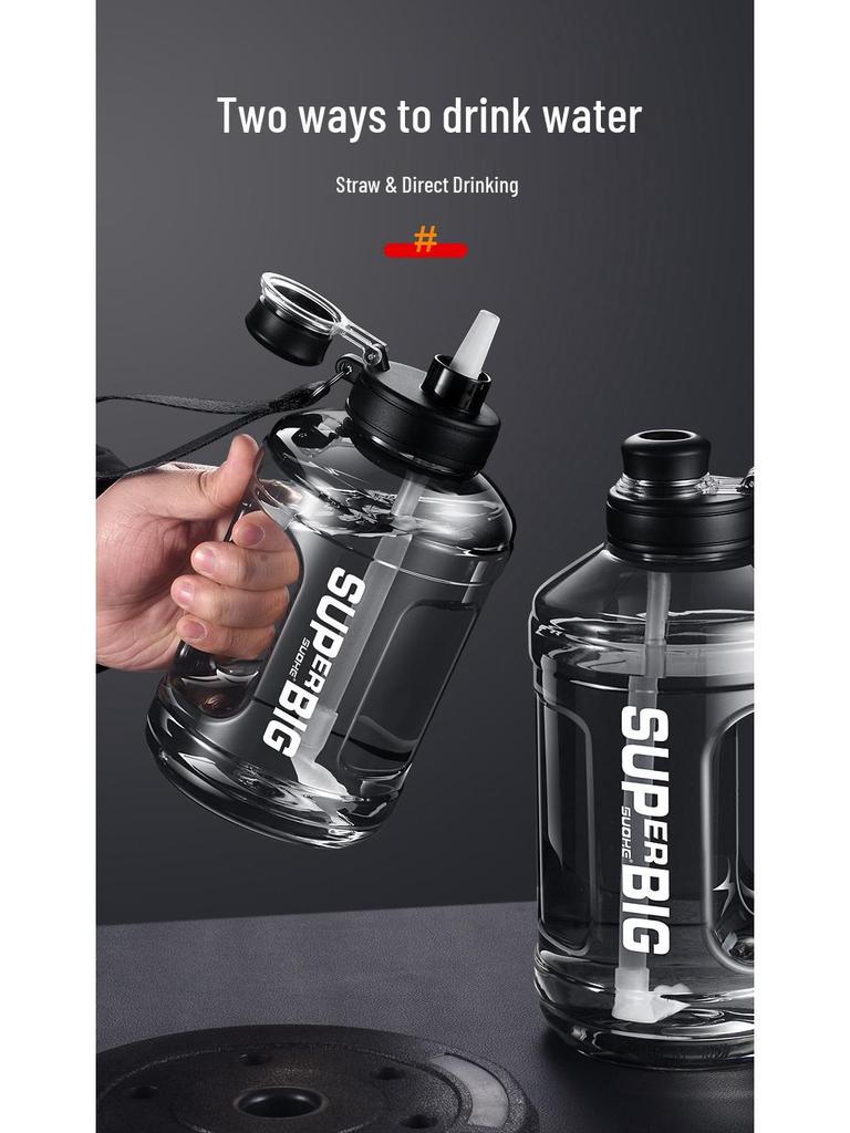 Ton Ton Large Capacity Sports Water Bottle with Straw