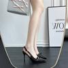 2025 New Women's Pointed Toe High Heels Slip-On Slingback Patent Leather Pumps for Work & Casual Comfortable Office Shoes