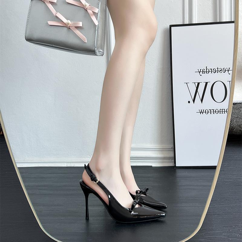 Fashion 2025 New Women's Pointed Toe High Heels Slip-On Slingback Patent Leather Pumps for Work & Casual Comfortable Office Shoes