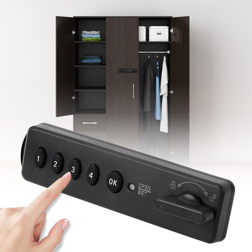 Smart Electronic Password Lock Security Alarm Coded Locker with Flat Bolt for Wardrobe Gym Bathroom