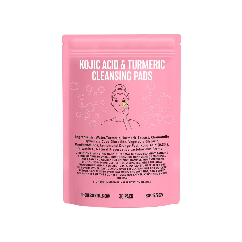 Brightening Cleansing Pads Kojic Cleansing Pads Helps Balance Skin Oil And Water Hydrating Remove Excess Keratin From The Body'S Skin30PC1ml