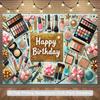 2D Happy Birthday Makeup Backdrop Cosmetic Party Photography Background