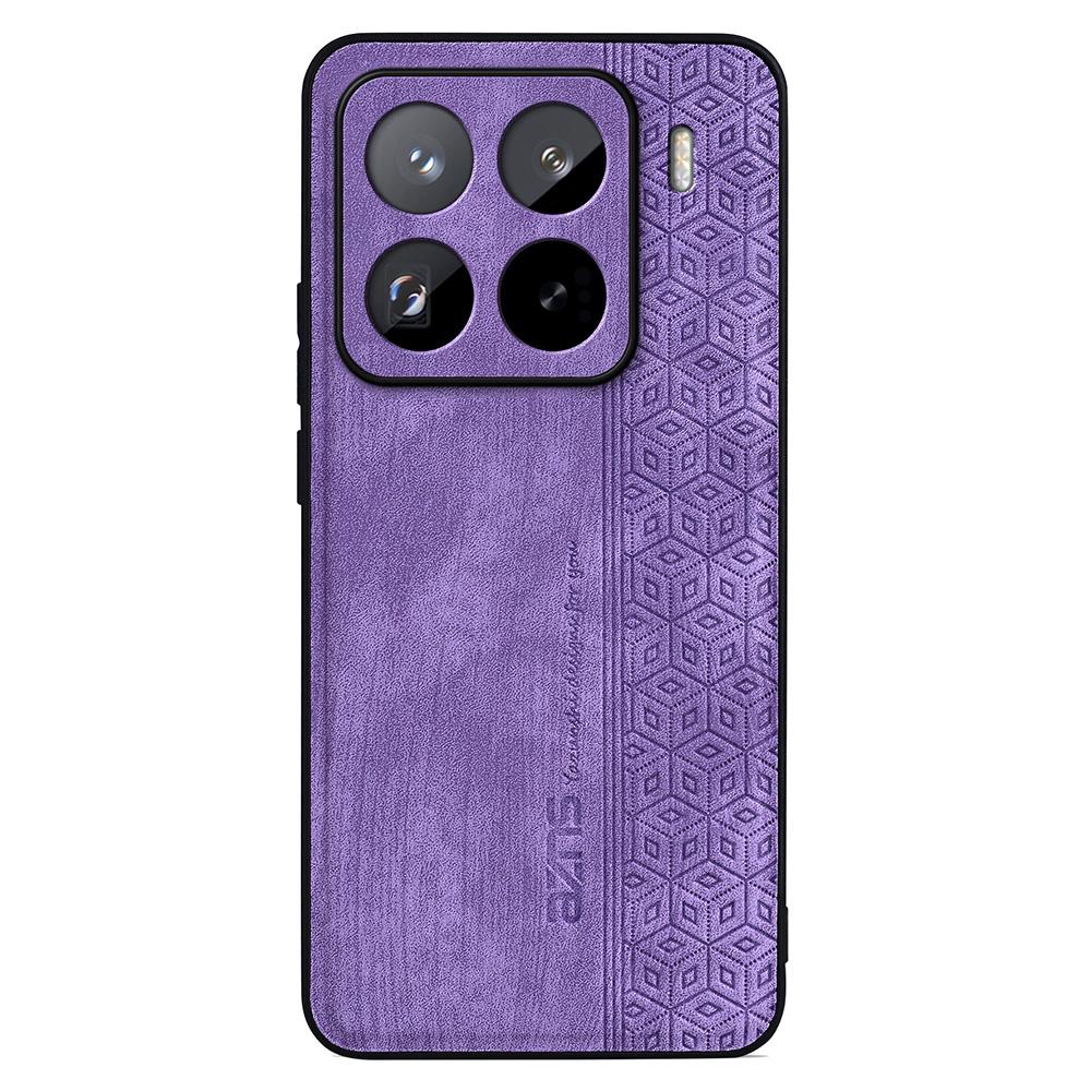 

AZNS For Xiaomi 15 Pro Case Protective PU Leather Covered TPU Phone Shell Purple
