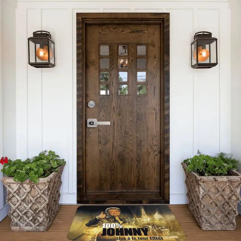 Johnny Hallyday Door Floor Bath Kitchen Mats Anti-Slip Indoor French Rock Singer Doormat Garden Entrance Rug Carpet Footpad