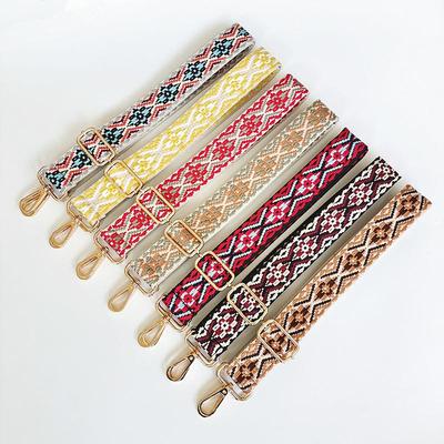 Buntes Jacquard-Breitschulterband für Damentaschen - Canvas Crossbody- und Rucksack-Accessoire