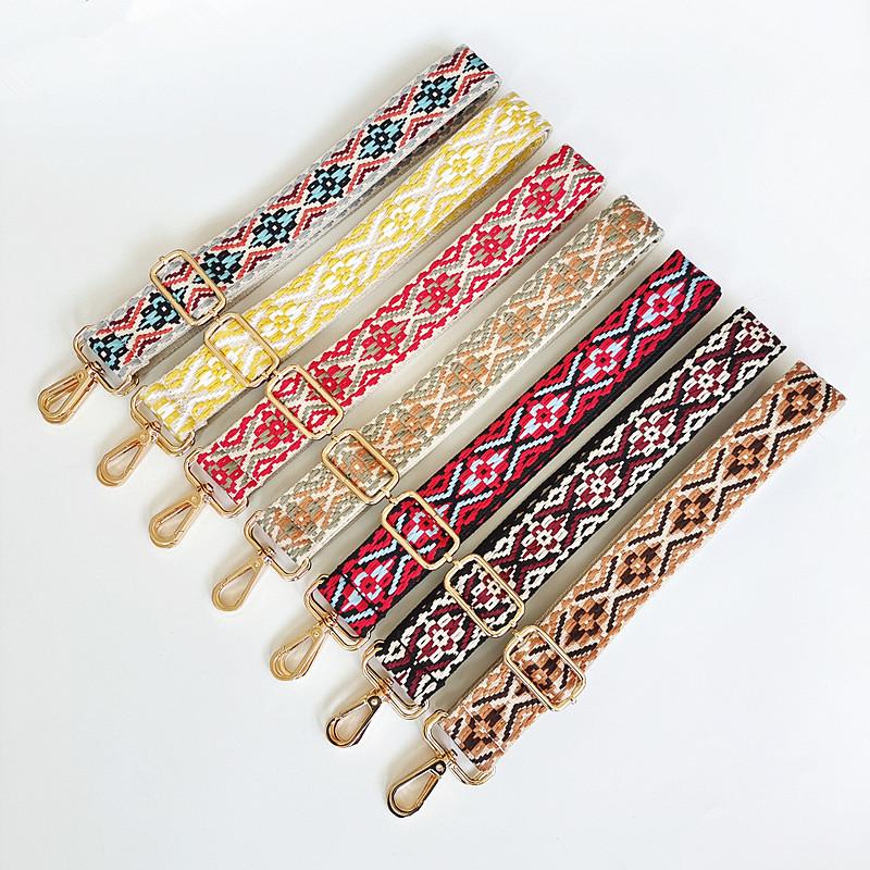 Colorful Jacquard Wide Shoulder Strap for Women's Bags - Canvas Crossbody and Backpack Accessory