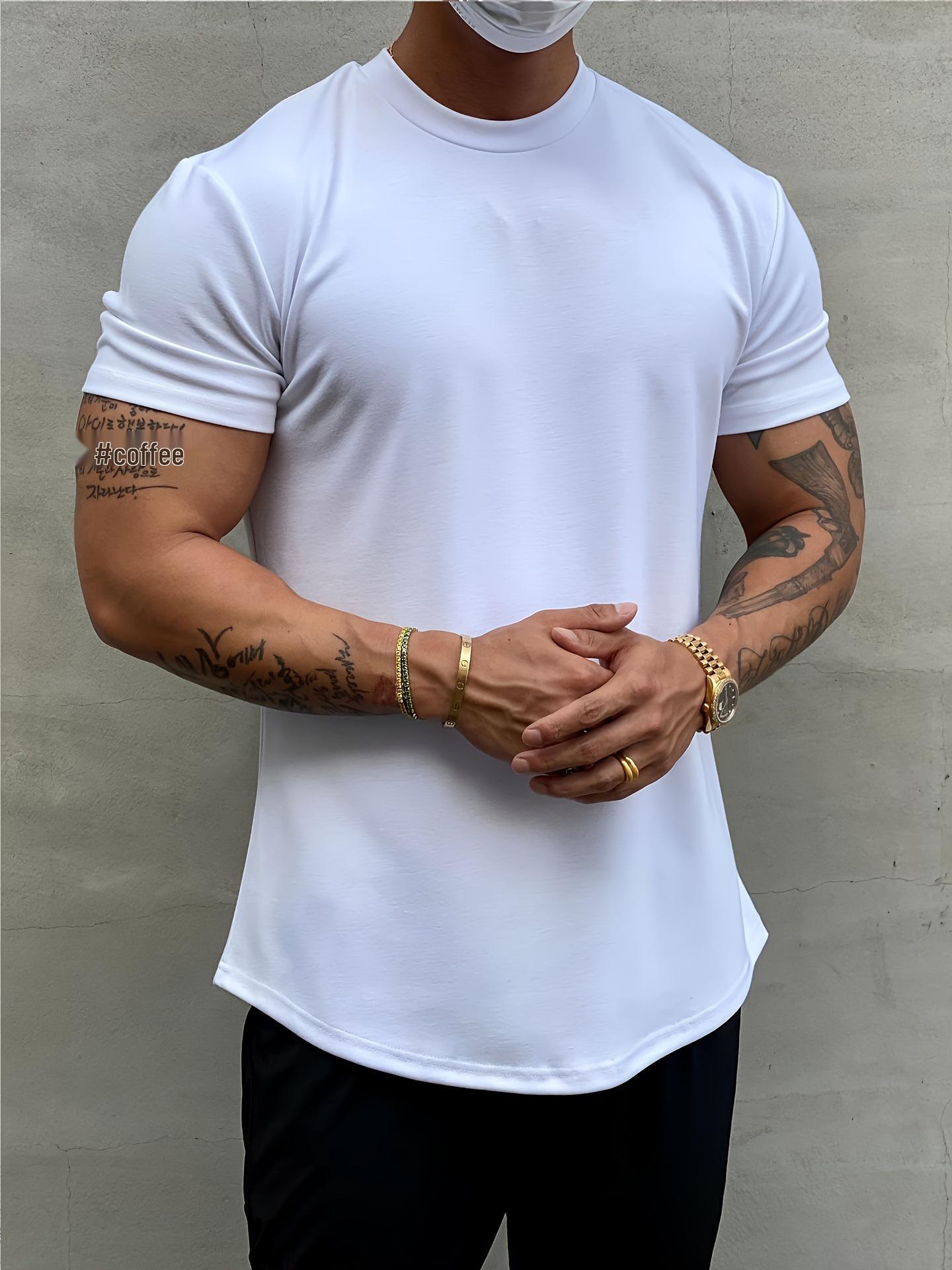 

Летняя футболка 2024 года в стиле американского маслкара, приталенная, хлопковая, мужская XL белый