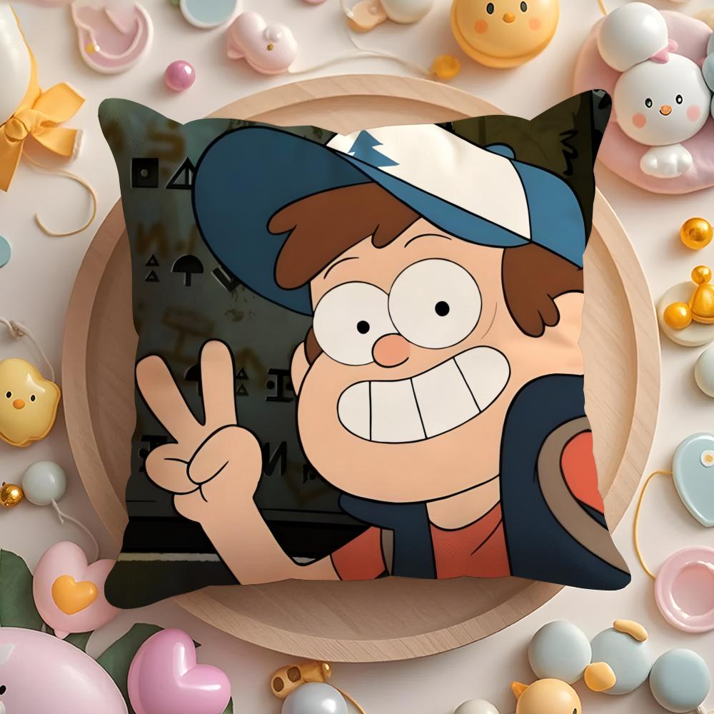 G-gravity F-falls Anime Cushion Cover Home & Car Multi-Scene Pillow Cover - Reversible, Soft & Durable for Daily Use