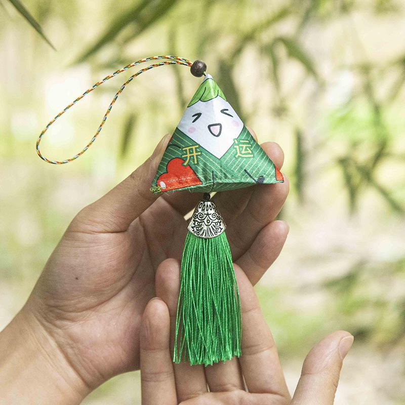 Festiwal smoczych łodzi Piołun Zongzi saszetka Emoji saszetka środek odstraszający komary Mini trójkąt Zongzi saszetka aktywność prezent wisiorek