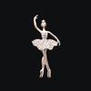 Luxury Rose Gold Rhinestone Ballet Dancer Brooch Pin