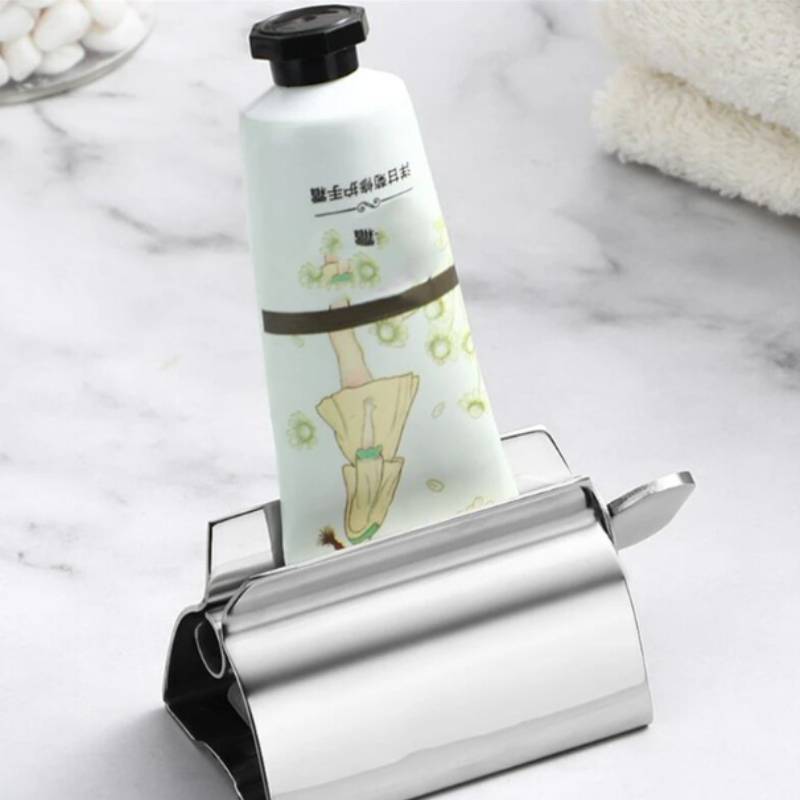 Manual Stainless Steel Toothpaste Dispenser For Home Use With Rotation Design