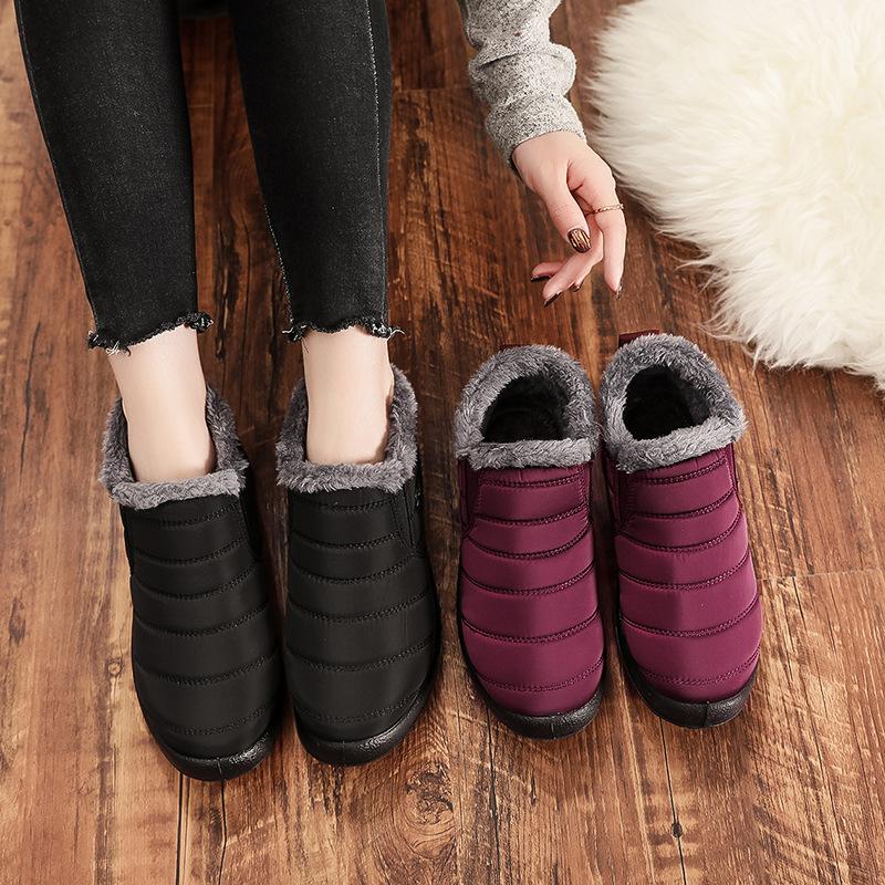 Waterproof Winter Boots for Men New Plush Snow Boots Women Ankle Boots Warm Black Couple Cotton Couples Platform Shoes