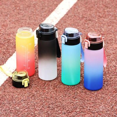 500Ml Large Capacity Sports Water Bottle Gradient Color Plastic Cup Drink Items Outdoor Beach Travel Portable Gym Fitness Jugs