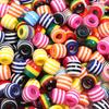 50 szt. 10x12mm Żywiczne Koraliki Paskowane Tęczowe Koraliki Beczułki Duży Otwór Luźne Koraliki Do Tworzenia Biżuterii Bransoletki Naszyjniki Akcesoria DIY