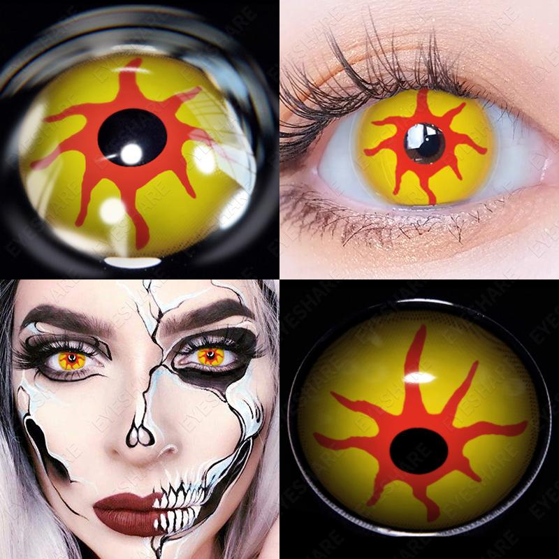 Eyeshare 1 Pair Cosplay Contact Lenses for Eyes Colorful Yellow Anime Lenses for Cosplay Halloween Cosmetics Pupils