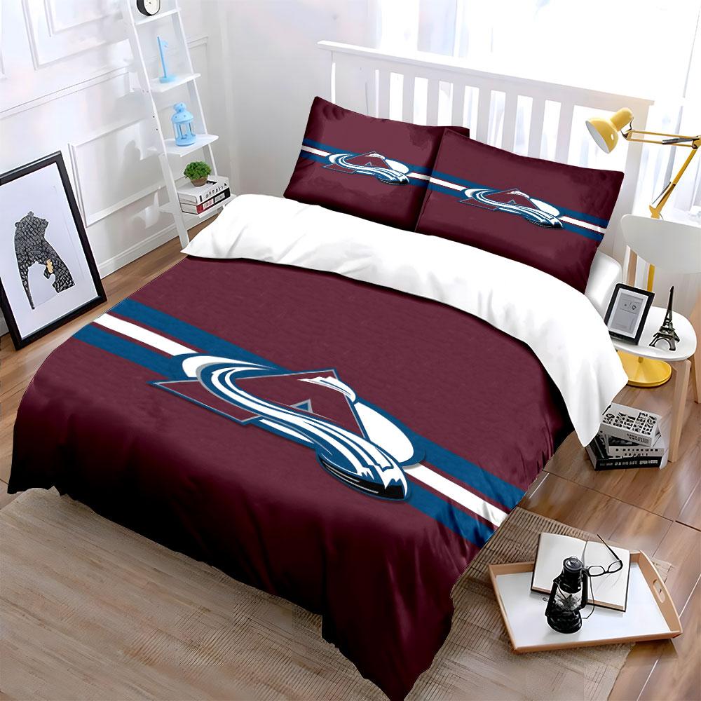 Maroon Bedding Set with Wave Logo Design Print Bedding Set Duvet Cover Pillowcases (1* Duvet Cover 2* Pillowcases Do Not Include Comforter)