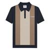 Mens Vertical Stripe Knitted Polo Shirt