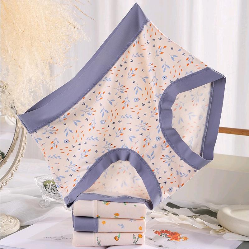 Women Underpants Modal Panties Printing Underwear Breathable High Waist Comfortable Soft Plus Size Briefs Fit 40kg to 100kg