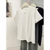 Physical Breathable Pleated Design Short-sleeved Women's T-shirt Women's Summer Loose Korean Version Versatile Design Niche Top
