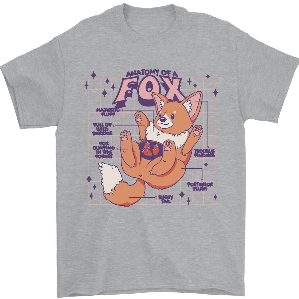 

Анатомия лисы Забавная футболка унисекс Foxes S