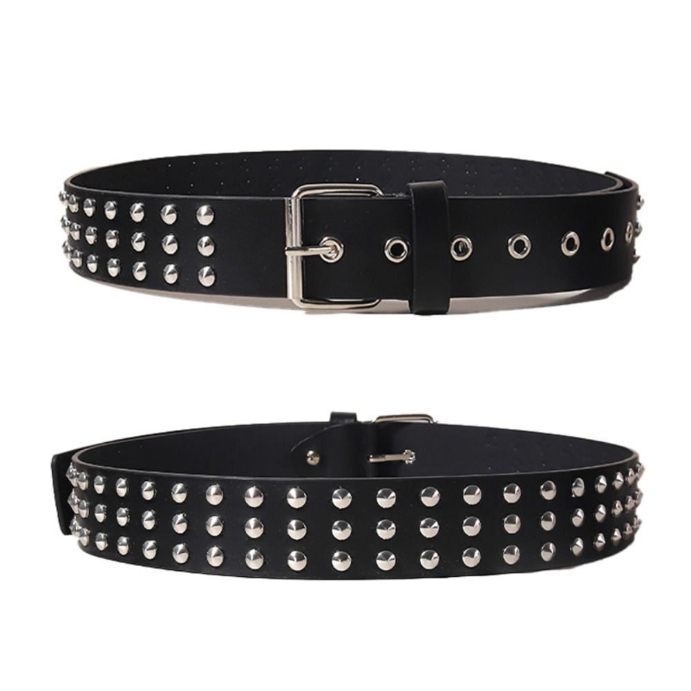 Wide Belt Y2K Leather Belt Jeans Decor Punk Waistband Fashion Rivet Waist Belt  Party